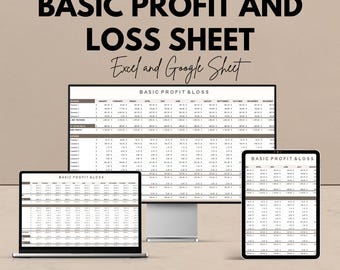 Basic Profit and Loss Sheet - Excel & Google Sheets Template - Simple, Easy-to-Use Financial Tracker