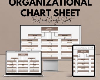 Organizational Chart Template | Editable Google Sheet & Excel Org Chart | Company Structure Hierarchy Diagram | Employee Org Chart