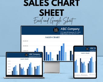 Sales Chart Sheet - Excel & Google Sheets Template for Visualizing Sales Performance and Data Analysis