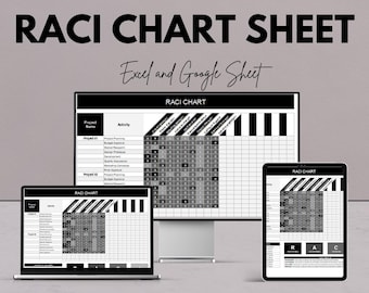 RACI Chart Sheet - Excel & Google Sheets Vorlage für Projektmanagement und Aufgabenzuordnung