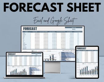 Prognoseblad: Excel-sjabloon zakelijke prognoses, financiële planning voor inkomsten en uitgaven, Google-blad en Excel-sjabloon