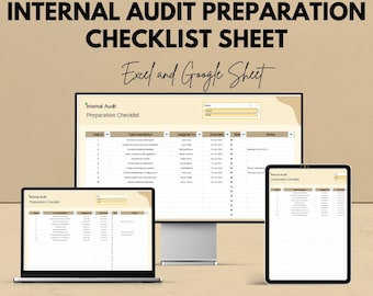 Internal Audit Preparation Checklist Sheet - Excel and Google Sheet Template for Audit Planning | Task Management & Compliance Tracking