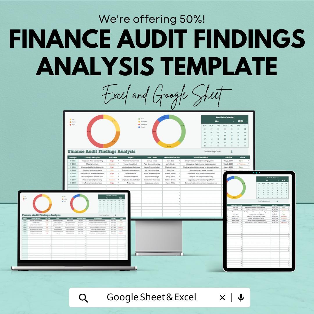 Audit Report Analysis File Finance Audit Findings Analysis Template, Audit Tracker Excel, Google ...
