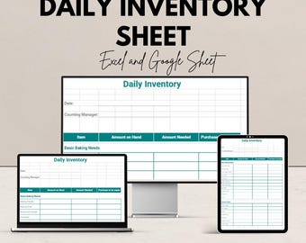 Daily Inventory Sheet | Excel & Google Sheets Template | Inventory Tracking | Stock Management | Instant Download | Customizable Inventory