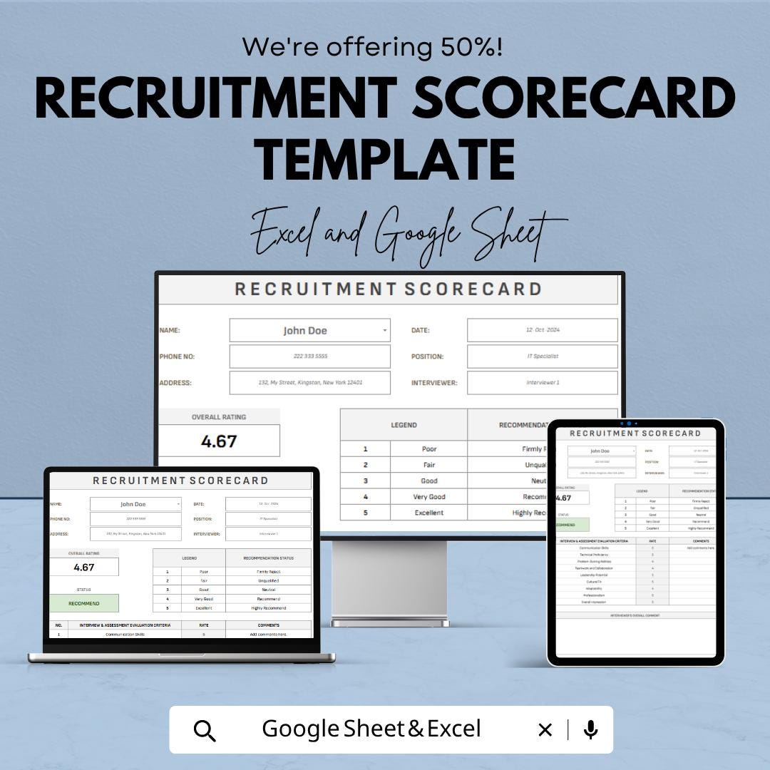 Testing Feedback Report Example Recruitment Scorecard Template | Hiring Evaluation Scorecard ...