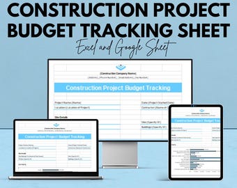 Foglio di monitoraggio del budget per progetti di costruzione - Modello Excel e Google Sheets per la gestione del budget per progetti di costruzione - Sconto del 50%