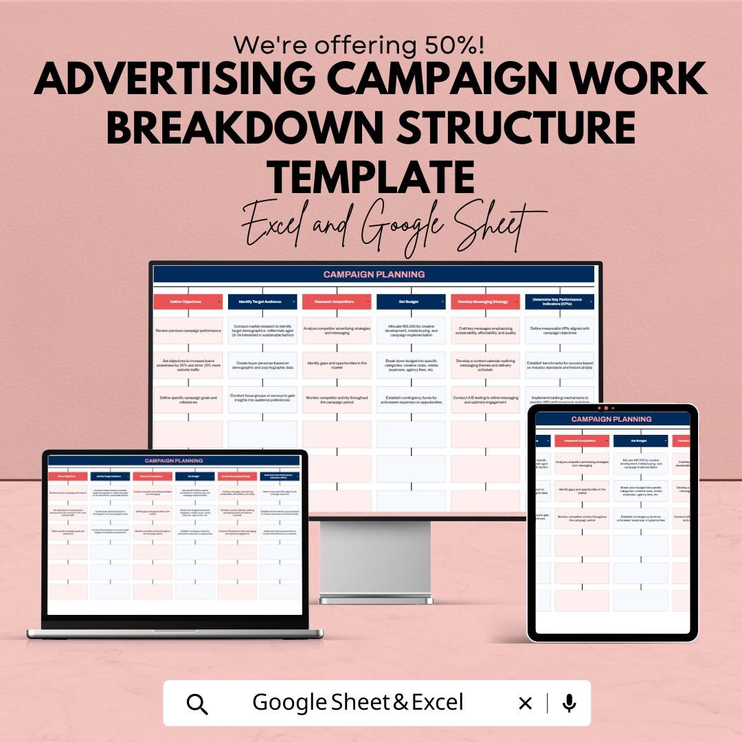Advertising campaign work breakdown structure template | marketing ...