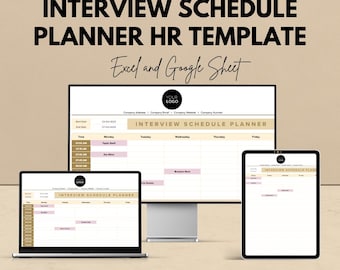 Interview Schedule Planner HR Template | Excel & Google Sheets Hiring Calendar | Interview Tracker Spreadsheet | HR Recruitment Dashboard