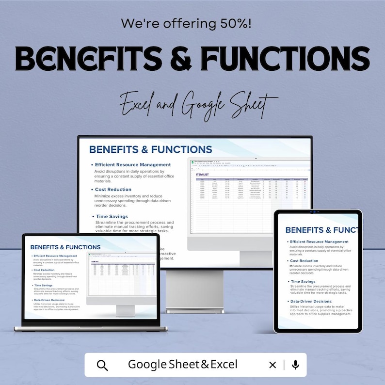 Office Supplies Inventory Dashboard | Google Sheets & Excel | Track ...