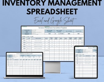 Inventory Management Spreadsheet | Excel and Google Sheets Template for Stock Tracking | Business & Product Inventory | Easy-to-Use |