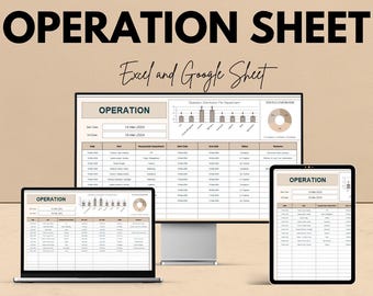 Operation Sheet - Streamline Your Business Operations with Excel & Google Sheet Template for Project Management