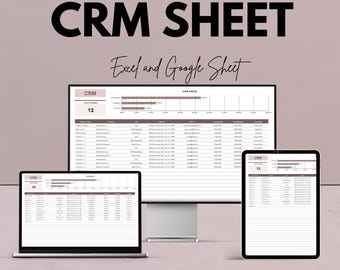 50 % de réduction | Modèle de feuille CRM personnalisable pour Excel et Google Sheets | Gestion de la relation client | Boostez vos ventes et fidélisez votre clientèle