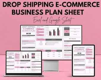 Drop Shipping E-commerce Business Plan Sheet | Google Sheets Template for Online Store Success | Business Strategy & Financial Projections