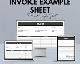 Invoice Example Sheet - Customizable Excel & Google Sheets Template for Billing, Easy to Edit, Professional Invoice Format