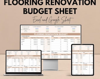 Flooring Renovation Budget Sheet | Excel & Google Sheet Template | Flooring Project Tracker | Home Improvement Budget Planner