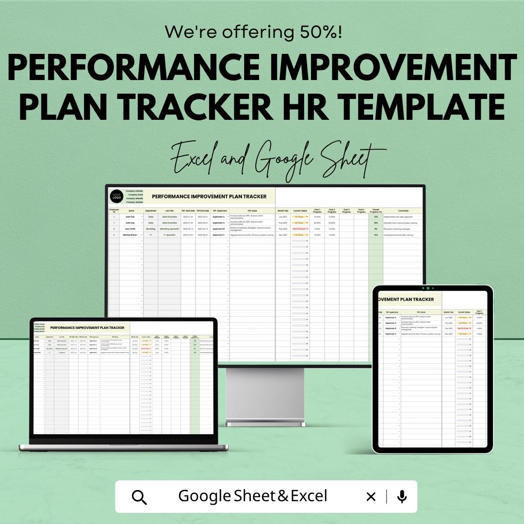 Best H R Tracker Design Performance Improvement Plan Template | HR Tracker Spreadsheet ...