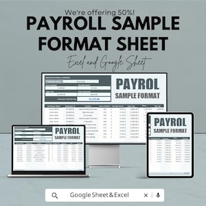 Payroll Sample Format Sheet – Excel & Google Sheet Template | Employee Payroll Management | 50% Off