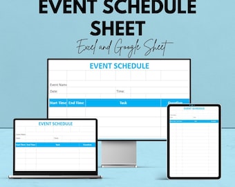 Event Schedule Sheet | Excel & Google Sheets Template | Customizable Event Planning Tracker
