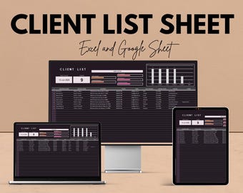 Client List Template | CRM Tracker for Leads & Contacts | Google Sheets and Excel