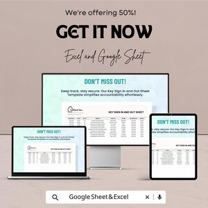 Key Sign in and Out Sheet – Excel and Google Sheet Template | Track Key ...