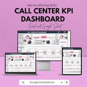 Call center KPI Dashboard | Real-Time Performance Tracker | Google Sheet Template | Monitor Call center Metrics | KPI Management Tool |
