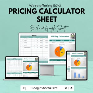 Blad prijscalculator voor materiaal- en arbeidskosten | Excel- en Google-spreadsheetsjabloon | Evenementplanning, budgettering en kostenraming