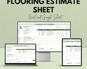 Golvuppskattningsblad – Excel- och Google Sheets-mall för kostnadsberäkning, golvprissättning och projektofferter