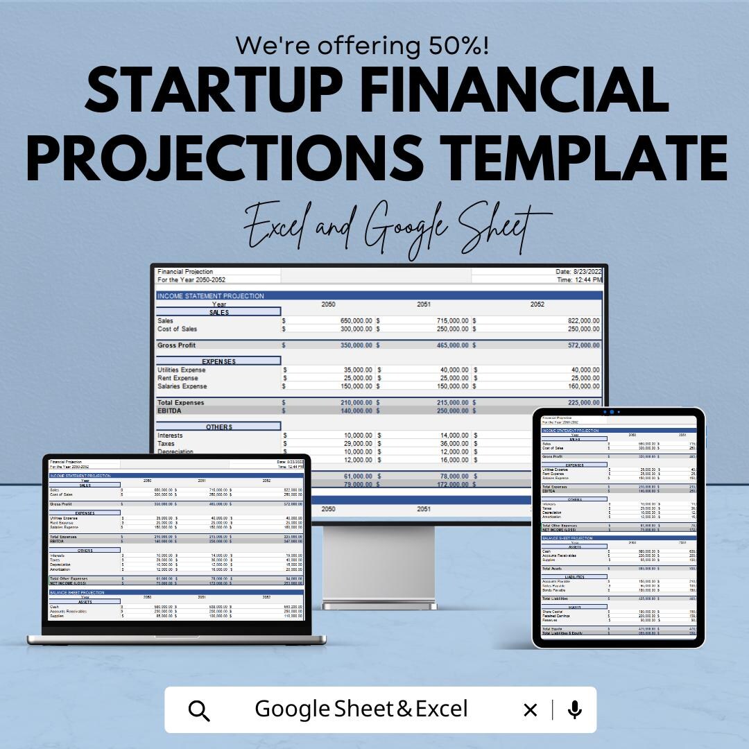 Startup Financial Projections Template | Business Forecast Spreadsheet ...