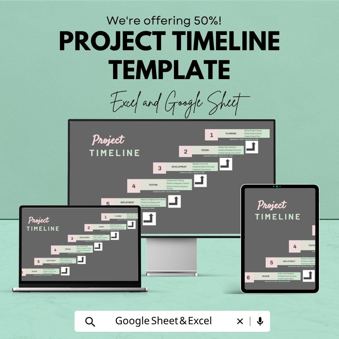 Project Timeline Layout Example Project Timeline Template | Project Schedule Spreadsheet | Gantt Chart ...
