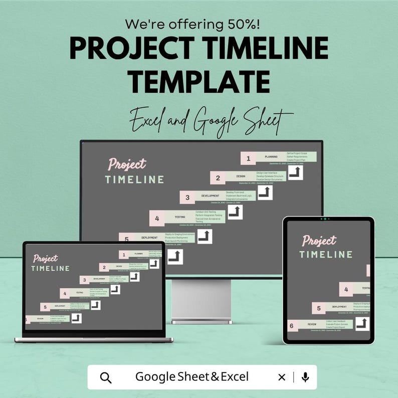 Project Timeline Template | Project Schedule Spreadsheet | Gantt Chart ...