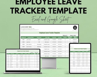 Employee Leave Tracker Template | HR Leave Management Spreadsheet | Excel & Google Sheets PTO Tracker | Staff Vacation and Sick Leave Log