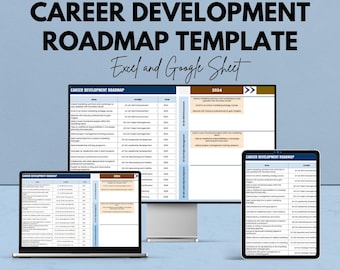 Career Development Roadmap Template Excel & Google Sheets | Career Planning Spreadsheet | Professional Growth Planner | Career Goal Tracker