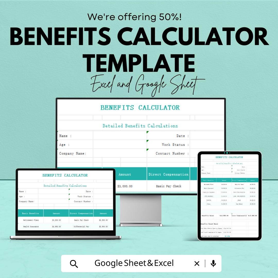 Benefits Calculator Template | Compensation Calculator | Employee ...