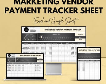 Marketing Vendor Payment Tracker | Google Sheets and Excel Template | Event Vendor Budget & Invoice Organizer