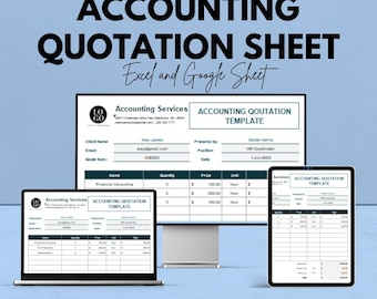 Accounting Quotation Template | Google Sheets & Excel | Business Estimate Form | Client Pricing Sheet | Editable Service Quote