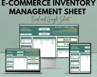 E-commerce Inventory Management Sheet | Excel and Google Sheets Template | Stock Control, Sales Tracking & Reports