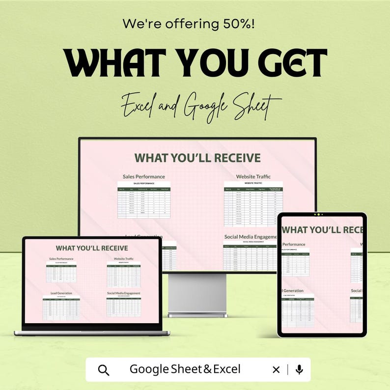 Weekly KPI Tracker Sheet for Excel and Google Sheets | Performance ...