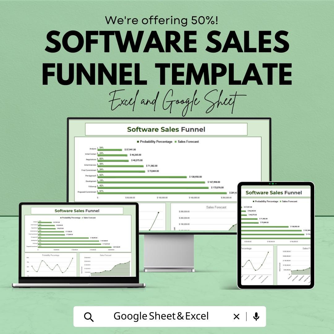 Software Sales Funnel Template | Sales Pipeline Tracker | Revenue ...