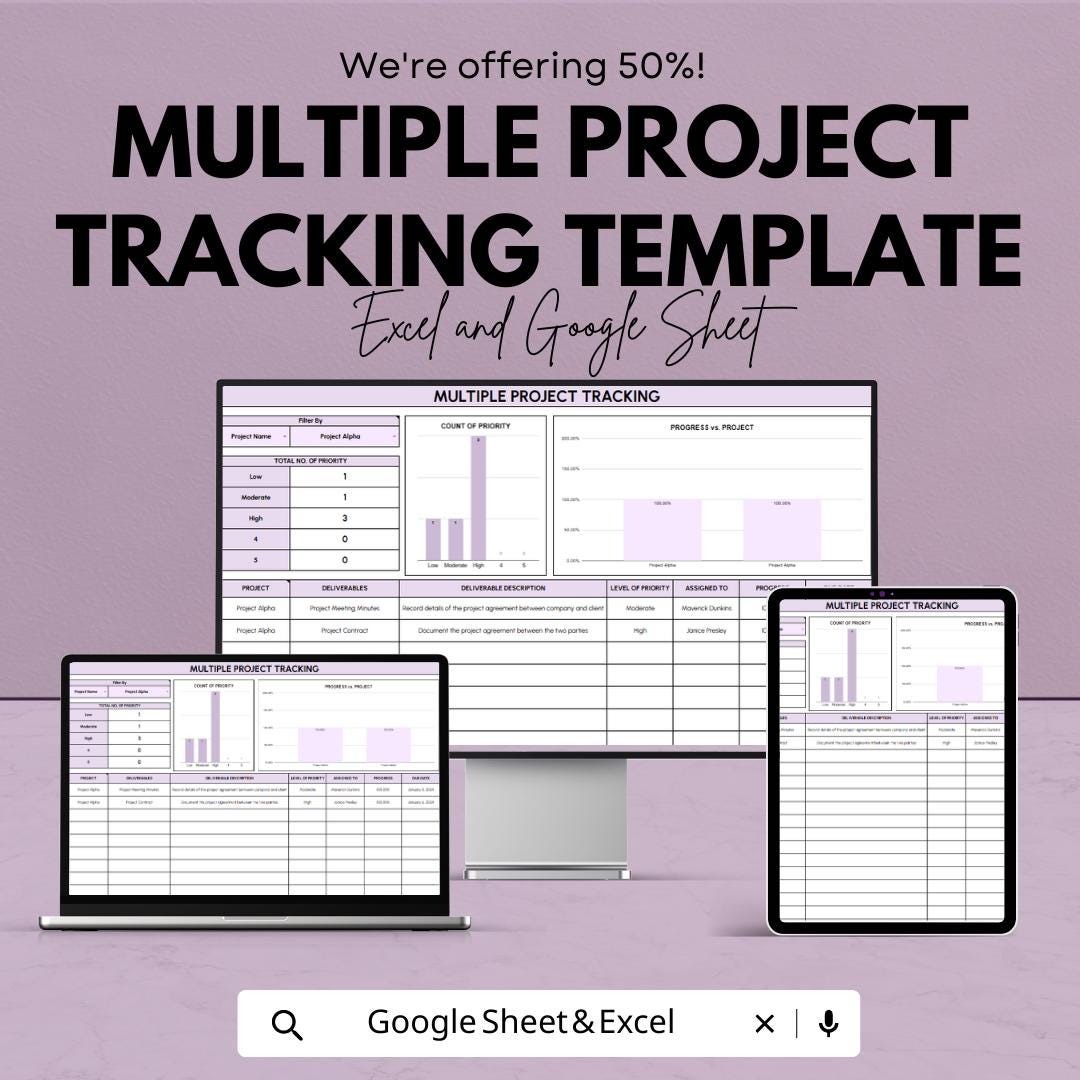Multiple Events Master Tracker Multiple Project Tracking Template | Project Management Tracker | Task ...