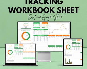 Feuille de classeur de suivi | Feuilles Excel et Google | Suivi des dépenses budgétaires | Tableau de bord automatisé | Modèle de gestion financière