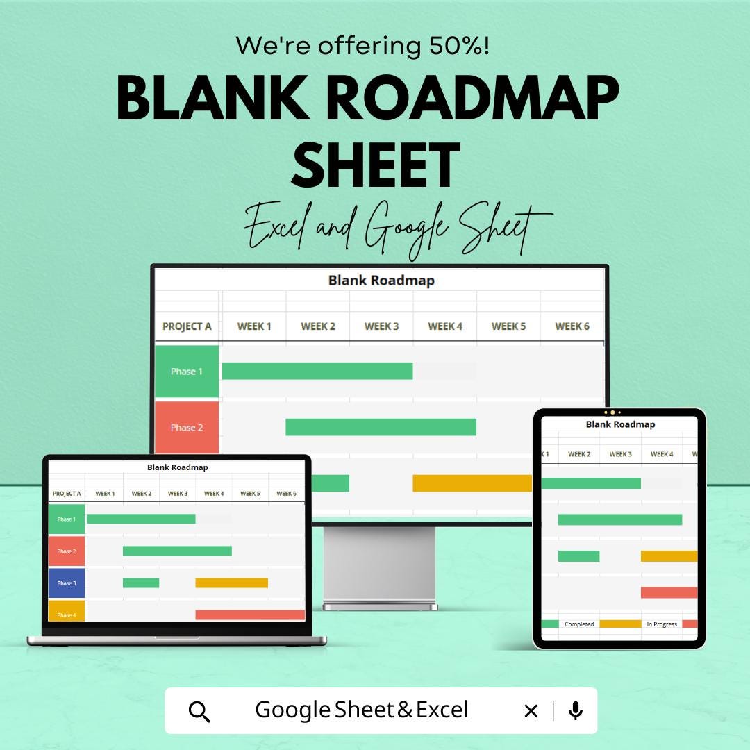 Blank Roadmap Sheet | Project Planner Excel & Google Sheet ...