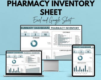 Blad voor voorraadbeheer apotheek | Excel- en Google Spreadsheets-sjabloon | Medicatievoorraadtracker | Voorraadbeheer | Drugslijsttracker