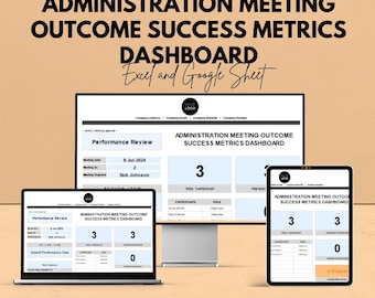 Administration Meeting Outcome Success Metrics Dashboard – Excel & Google Sheets Template for Meeting Tracking