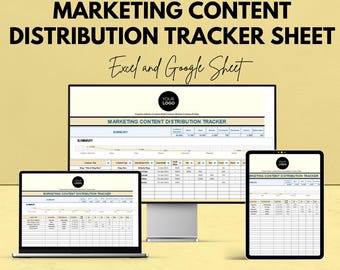 Marketing Content Distribution Tracker | Excel and Google Sheets Template | Social Media & Content Strategy Planner