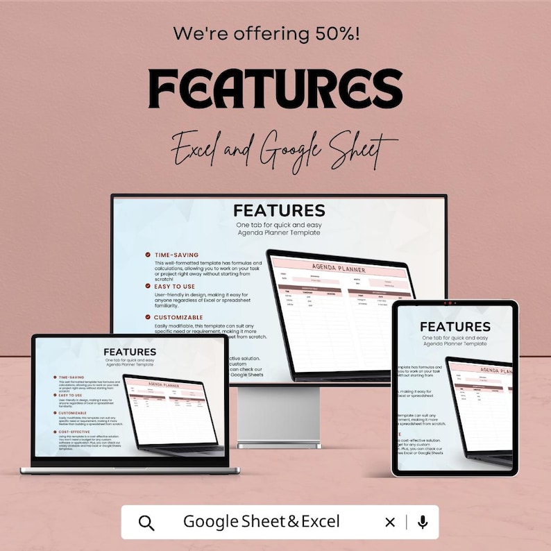 Agenda Planner Template | Daily Planner Spreadsheet | Event Planner ...