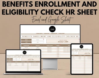 Hoja de cálculo de RR. HH. para el seguimiento de la inscripción y elegibilidad a los beneficios / Plantilla de Google Sheets y Excel / Formulario de cumplimiento de RR. HH. y beneficios para empleados