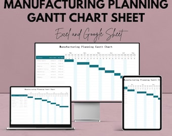 Diagrama de Gantt para la planificación de la producción: plantilla de Excel y Google Sheets para la programación de la producción y la gestión de tareas.