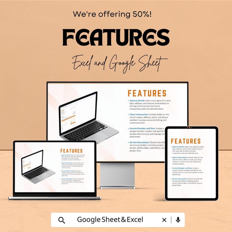 Sample Agency Invoice Template – Editable Excel & Google Sheet ...