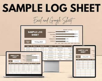 Sample Log Sheet | Excel and Google Sheets Template | Track Visits & Activities | Customizable Log Template | 50% Off