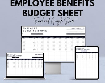50 % DE RABAIS - Feuille de budget pour les avantages sociaux des employés - Feuilles Excel et Google | Gérer les avantages sociaux et les dépenses des employés | Modèle de suivi des avantages sociaux